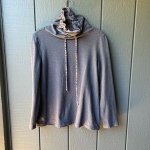 Katrin LeBlond Funnel Neck Gray & Multicolor Sweatshirt Vacation Costal Beach
